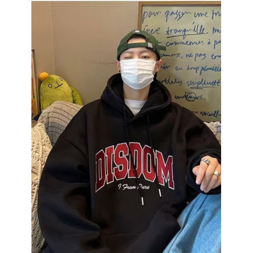 美式連帽衛衣男潮牌大碼ins秋冬季字母印花寬松上衣潮流百搭外套