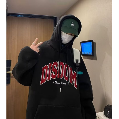 美式連帽衛衣男潮牌大碼ins秋冬季字母印花寬松上衣潮流百搭外套