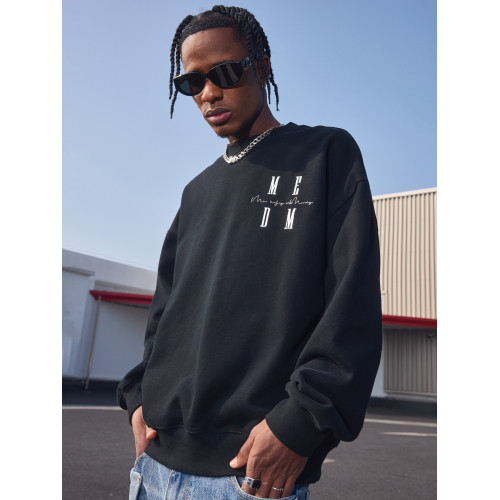 MEDM國潮基礎款Logo圓領衛衣春秋季男女同款美式高街寬松休閒上衣 MEDM國潮基礎款Logo圓領衛衣春秋季男女同款美式高街寬松休閒上衣