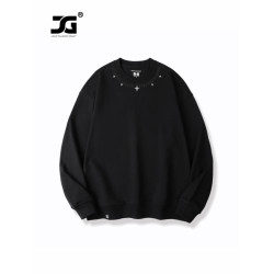 真維斯蓋爾大碼品牌黑色重磅美式衛衣無性別男女裝純棉圓領打底衫