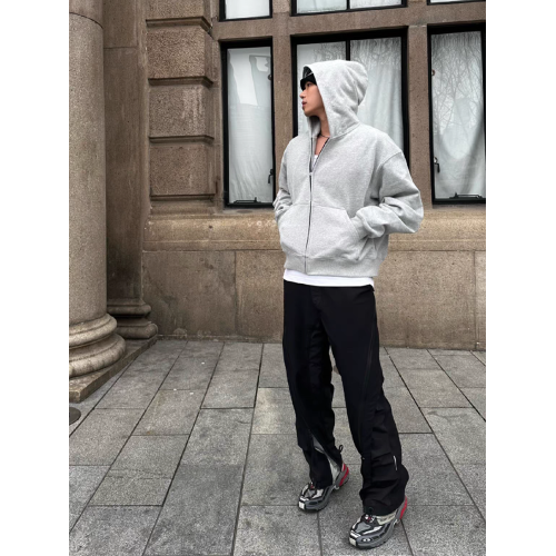 cleanfti外套基礎通勤寬松連帽落肩拉鍊開衫廓形短款boxy版型衛衣 cleanfti外套基礎通勤寬松連帽落肩拉鍊開衫廓形短款boxy版型衛衣