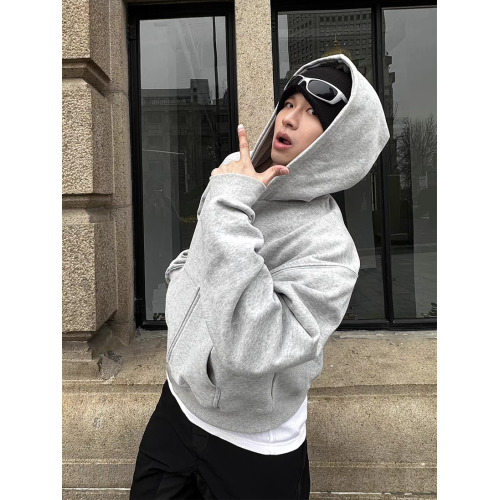 cleanfti外套基礎通勤寬松連帽落肩拉鍊開衫廓形短款boxy版型衛衣 cleanfti外套基礎通勤寬松連帽落肩拉鍊開衫廓形短款boxy版型衛衣