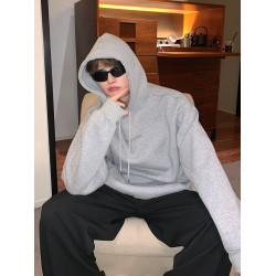 cuibuju重磅休閒百搭連帽衛衣男寬松冬季加厚帽衫ins美式潮牌上衣