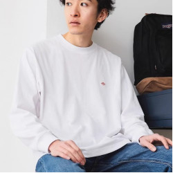 日本圓領T恤重磅純棉套頭二本針純色長袖薄款衛衣男女寬松