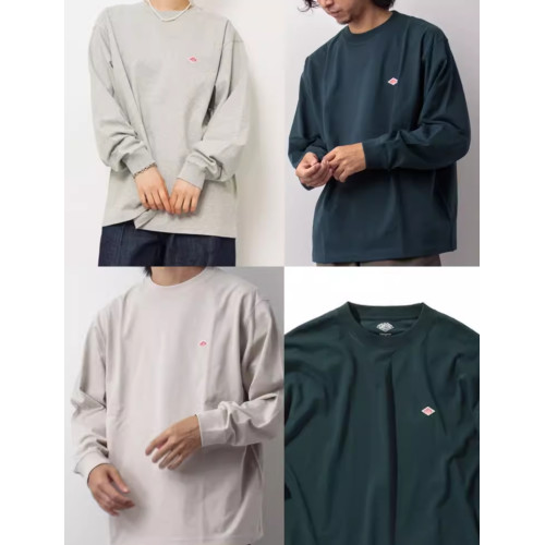 日本圓領T恤重磅純棉套頭二本針純色長袖薄款衛衣男女寬松 日本圓領T恤重磅純棉套頭二本針純色長袖薄款衛衣男女寬松