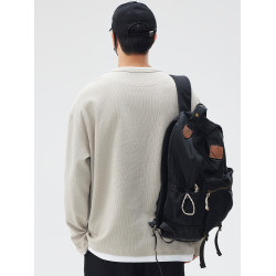 假兩件衛衣男春秋季2025冬款潮牌休閒寬松加絨厚長袖T恤打底衫男