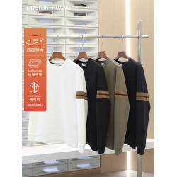 意式奢華2025春秋季新款戶外休閒空氣層圓領衛衣男寬松打底衫9250