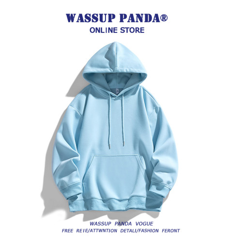 WASSUP PANDA多巴胺連帽衛衣男女春秋款潮牌寬松簡約情侶上衣外套 WASSUP PANDA多巴胺連帽衛衣男女春秋款潮牌寬松簡約情侶上衣外套