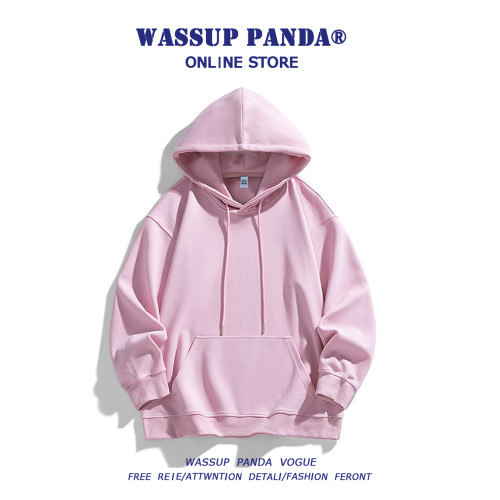 WASSUP PANDA多巴胺連帽衛衣男女春秋款潮牌寬松簡約情侶上衣外套 WASSUP PANDA多巴胺連帽衛衣男女春秋款潮牌寬松簡約情侶上衣外套