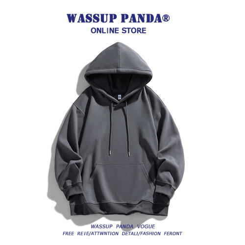 WASSUP PANDA多巴胺連帽衛衣男女春秋款潮牌寬松簡約情侶上衣外套 WASSUP PANDA多巴胺連帽衛衣男女春秋款潮牌寬松簡約情侶上衣外套
