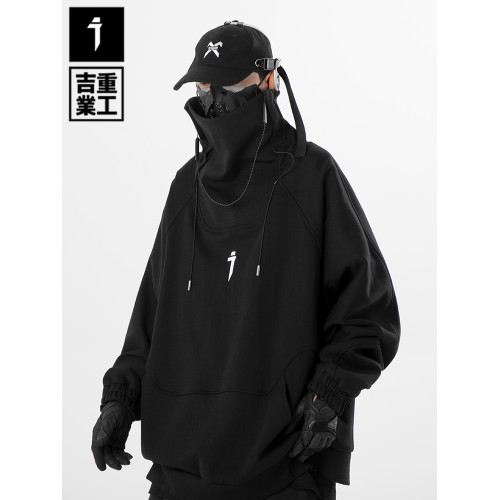 吉業重工秋季新款嘻哈潮牌機能高領機能衛衣男女寬松休閒套頭外套 吉業重工秋季新款嘻哈潮牌機能高領機能衛衣男女寬松休閒套頭外套