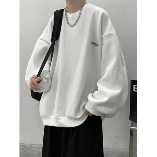 重磅純棉簡約字母無帽圓領衛衣男春秋港風潮流牌寬松oversize外套 重磅純棉簡約字母無帽圓領衛衣男春秋港風潮流牌寬松oversize外套