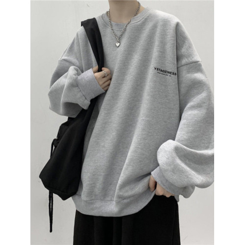 重磅純棉簡約字母無帽圓領衛衣男春秋港風潮流牌寬松oversize外套 重磅純棉簡約字母無帽圓領衛衣男春秋港風潮流牌寬松oversize外套