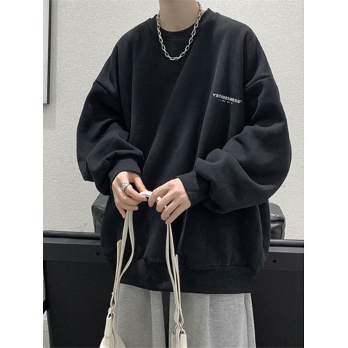 重磅純棉簡約字母無帽圓領衛衣男春秋港風潮流牌寬松oversize外套 重磅純棉簡約字母無帽圓領衛衣男春秋港風潮流牌寬松oversize外套