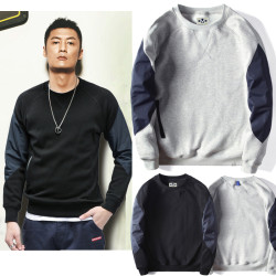 港風餘文樂潮牌純棉衛衣男秋冬加絨圓領保暖休閒長袖插肩套頭外套