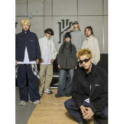 MANYSTON 美式高街拉鍊開衫衛衣春秋季潮牌400g重磅立領男生外套