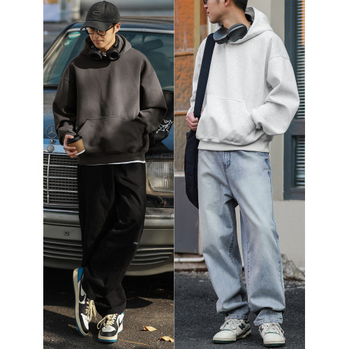 450g重磅嘿馬七作美式復古春秋款男士套頭連帽衛衣短款休閒上衣潮 450g重磅嘿馬七作美式復古春秋款男士套頭連帽衛衣短款休閒上衣潮