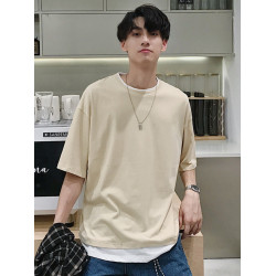 春夏季假兩件衛衣男短袖套頭港風bf寬松韓版潮流學生ins潮百搭T恤