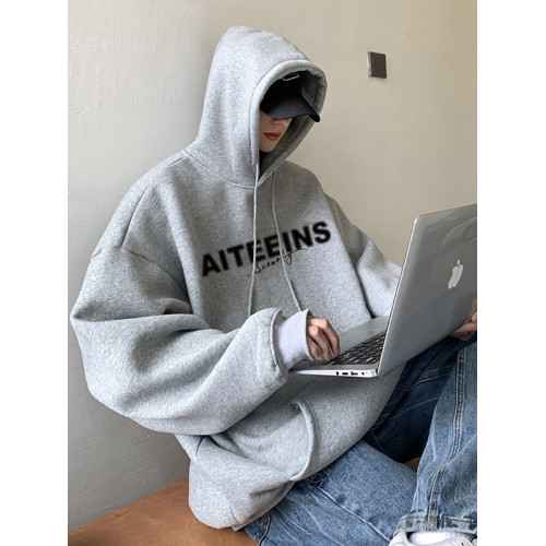 灰色衛衣男2025新款春秋款加絨美式高街重磅大碼連帽上衣情侶外套 灰色衛衣男2025新款春秋款加絨美式高街重磅大碼連帽上衣情侶外套