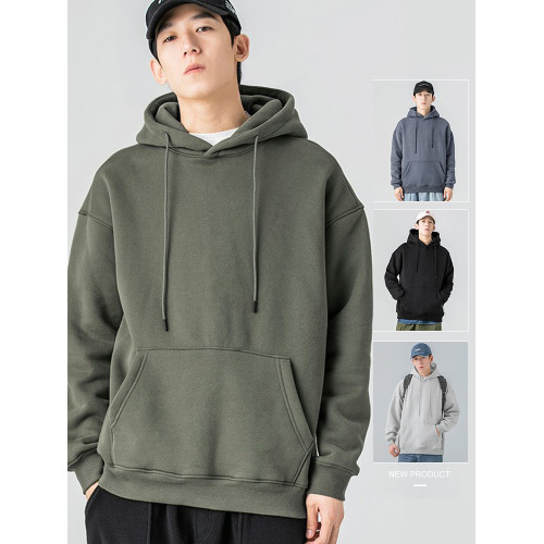 WOODSOON連帽衛衣男春秋季寬松純色男士上衣運動秋冬加絨套頭衫潮 WOODSOON連帽衛衣男春秋季寬松純色男士上衣運動秋冬加絨套頭衫潮