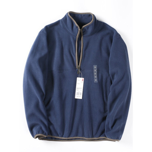 島國 輕盈280g搖粒絨情侶半拉鍊衛衣 秋冬速熱保暖寬松套頭衫潮