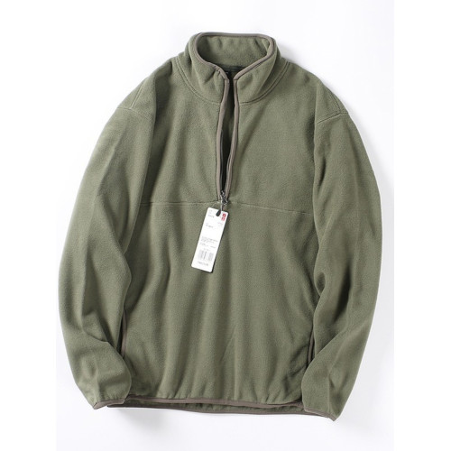 島國 輕盈280g搖粒絨情侶半拉鍊衛衣 秋冬速熱保暖寬松套頭衫潮