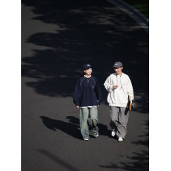 BELLKENIDEA早起工作室 440G簡約圓領重磅抓絨衛衣潮牌男女情侶裝