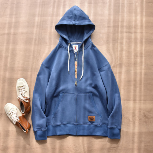 日系簡約!針織棉磨毛圈連帽衛衣男女開衫 日系寬松休閒運動外套 日系簡約!針織棉磨毛圈連帽衛衣男女開衫 日系寬松休閒運動外套