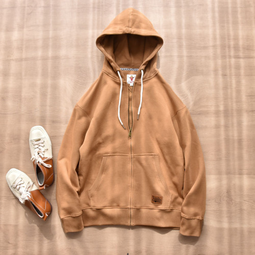 日系簡約!針織棉磨毛圈連帽衛衣男女開衫 日系寬松休閒運動外套 日系簡約!針織棉磨毛圈連帽衛衣男女開衫 日系寬松休閒運動外套