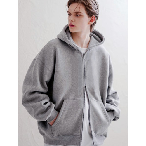 高克重磅chic風衛衣外套慵懶美式寬松深灰色雙拉鍊大連帽開衫情侶 高克重磅chic風衛衣外套慵懶美式寬松深灰色雙拉鍊大連帽開衫情侶