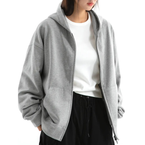 高克重磅chic風衛衣外套慵懶美式寬松深灰色雙拉鍊大連帽開衫情侶 高克重磅chic風衛衣外套慵懶美式寬松深灰色雙拉鍊大連帽開衫情侶