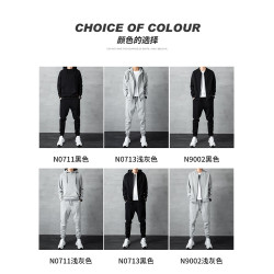 加絨加厚衛衣男士春秋冬季潮牌痞帥連帽外套男款休閒長褲運動套裝