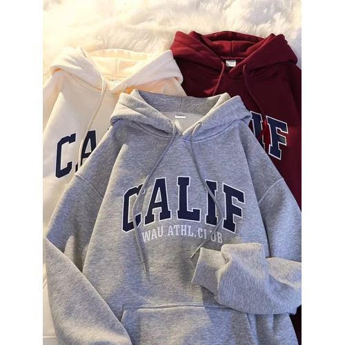 連帽衛衣男生秋冬季加絨加厚寬松上衣情侶慵懶風ins潮牌運動外套 連帽衛衣男生秋冬季加絨加厚寬松上衣情侶慵懶風ins潮牌運動外套