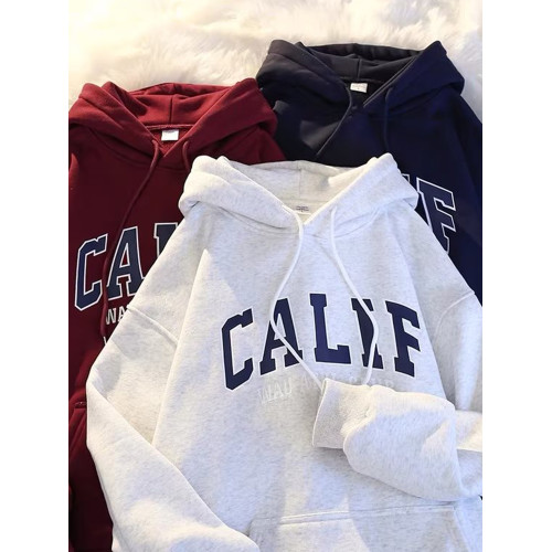 連帽衛衣男生秋冬季加絨加厚寬松上衣情侶慵懶風ins潮牌運動外套 連帽衛衣男生秋冬季加絨加厚寬松上衣情侶慵懶風ins潮牌運動外套