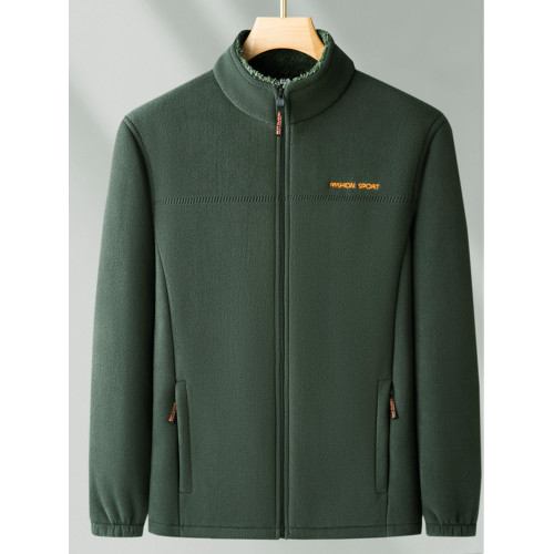 搖粒絨外套男爸爸加厚顆粒絨開衫粒子絨上衣男士春季外套抓絨外衣