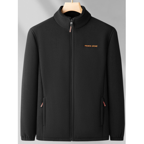 搖粒絨外套男爸爸加厚顆粒絨開衫粒子絨上衣男士春季外套抓絨外衣