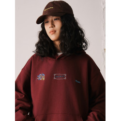 Battles 龍年限定刺綉連帽衛衣420g重磅美式休閒帽衫寬松