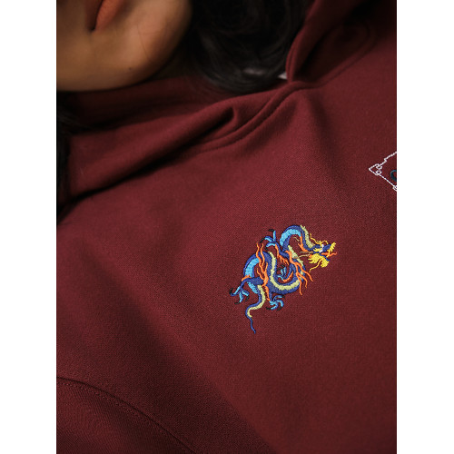 Battles 龍年限定刺綉連帽衛衣420g重磅美式休閒帽衫寬松