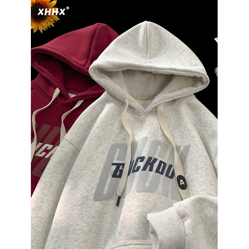 連帽衛衣男士春秋2025新款潮牌寬松重磅秋冬加絨休閒帶帽套頭外套