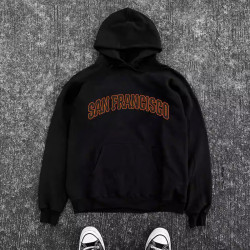 搞錢做慈善 400克重磅！ 美式復古麻灰色連帽衛衣潮寬松男女情侶