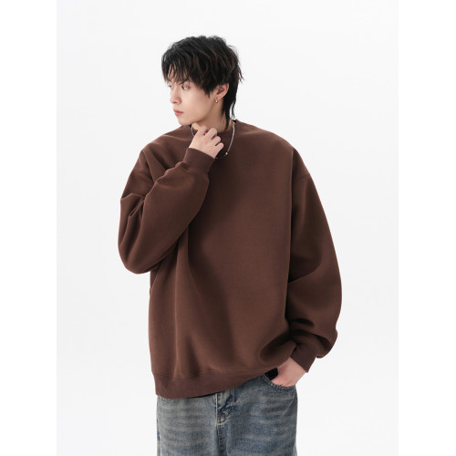 重磅純色圓領衛衣男秋季潮牌寬松套頭長袖外套高街簡約情侶打底衫 重磅純色圓領衛衣男秋季潮牌寬松套頭長袖外套高街簡約情侶打底衫