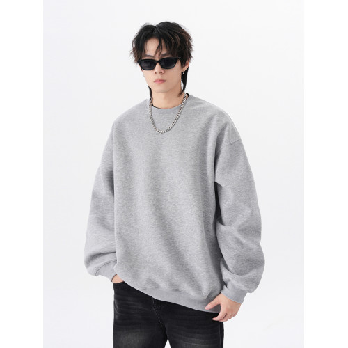 重磅純色圓領衛衣男秋季潮牌寬松套頭長袖外套高街簡約情侶打底衫 重磅純色圓領衛衣男秋季潮牌寬松套頭長袖外套高街簡約情侶打底衫