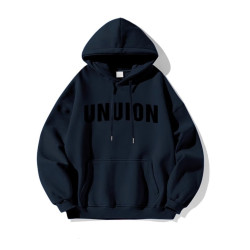 美式復古港風字母純棉重磅連帽加絨加厚衛衣男裝秋冬痞帥潮牌學生