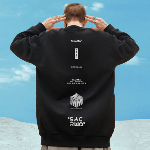 2026秋冬款加絨加厚衛衣男潮ins圓領美式潮牌寬松加肥加大碼無帽 2026秋冬款加絨加厚衛衣男潮ins圓領美式潮牌寬松加肥加大碼無帽