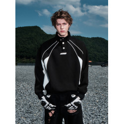 王奕同款FORNINES立領重磅加絨衛衣男款潮牌秋冬情侶美式厚外套女