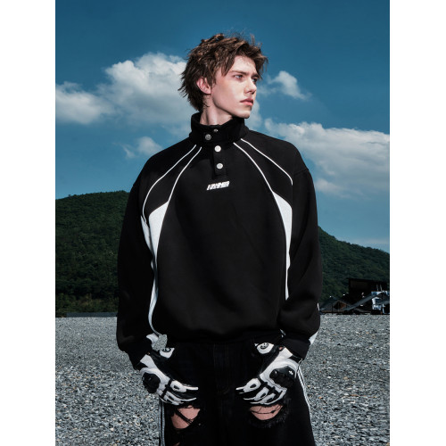 王奕同款FORNINES立領重磅加絨衛衣男款潮牌秋冬情侶美式厚外套女