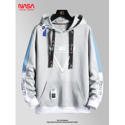 NASA旗艦店青少年連帽衛衣男孩春秋冬季高中學生加絨長袖T恤上衣