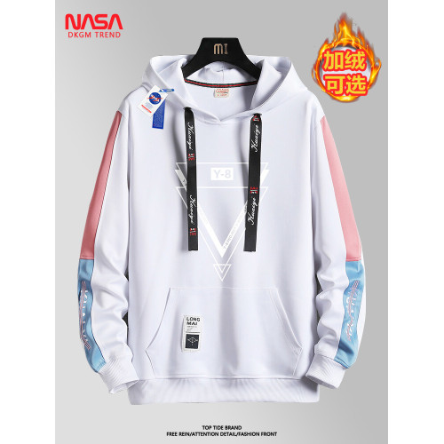 NASA旗艦店青少年連帽衛衣男孩春秋冬季高中學生加絨長袖T恤上衣 NASA旗艦店青少年連帽衛衣男孩春秋冬季高中學生加絨長袖T恤上衣