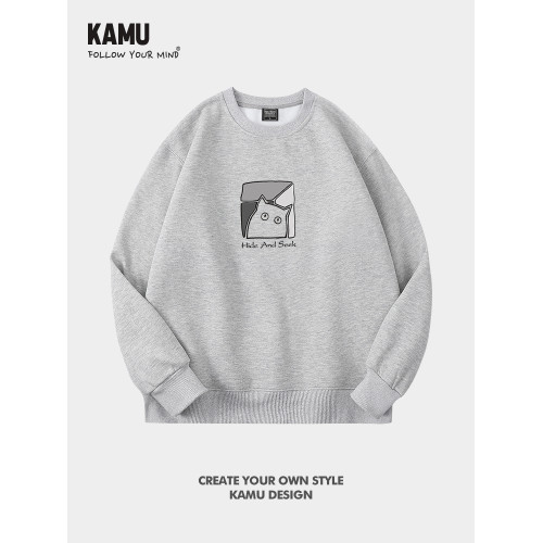 日系簡約圓領衛衣男百搭2025秋冬款潮牌無帽長袖加絨加厚寬松上衣 日系簡約圓領衛衣男百搭2025秋冬款潮牌無帽長袖加絨加厚寬松上衣