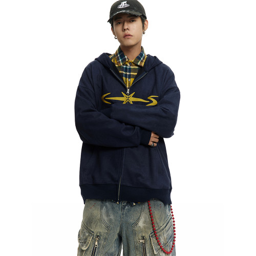 CoosRetro美式350g重磅仿麂皮寬松連帽衛衣春秋休閒寬松開衫外套 CoosRetro美式350g重磅仿麂皮寬松連帽衛衣春秋休閒寬松開衫外套